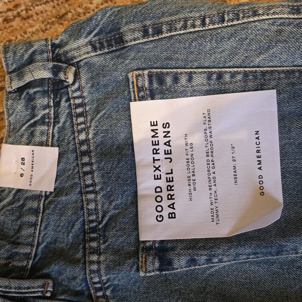 Good American Good Extreme Barrel Jeans Multiple Sizes 4, 14 - Picture 8 of 15